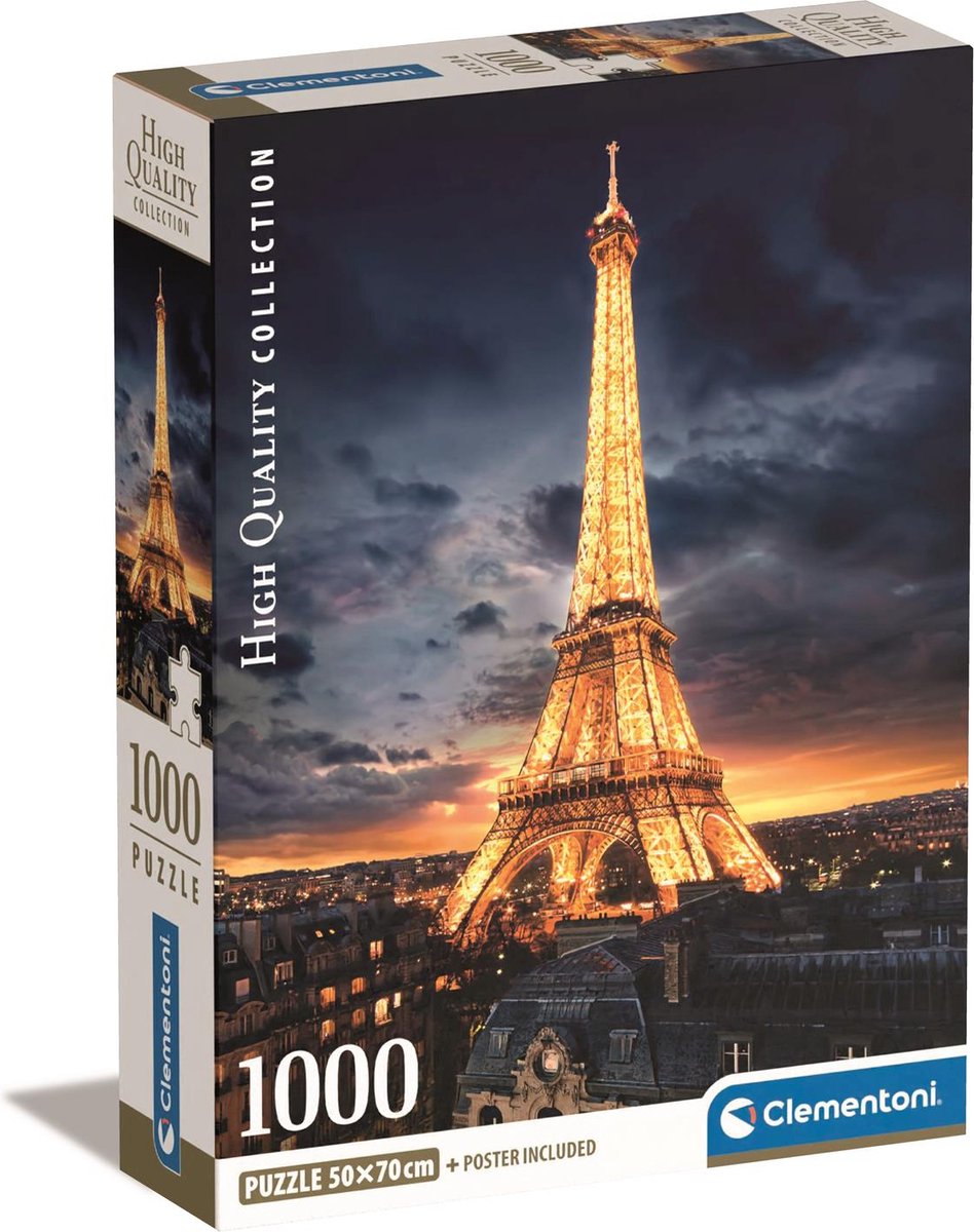 Clementoni - puzzel - 1000 stukjes - eiffeltoren - puzzel voor volwassenen - high quality collection