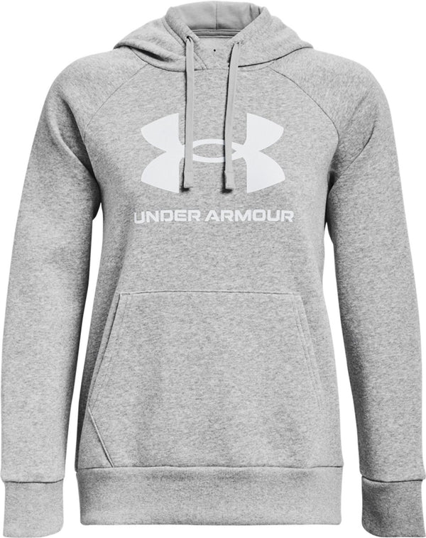 Under armour ua rival fleece big logo hd dames sporttrui - grijs - wit l
