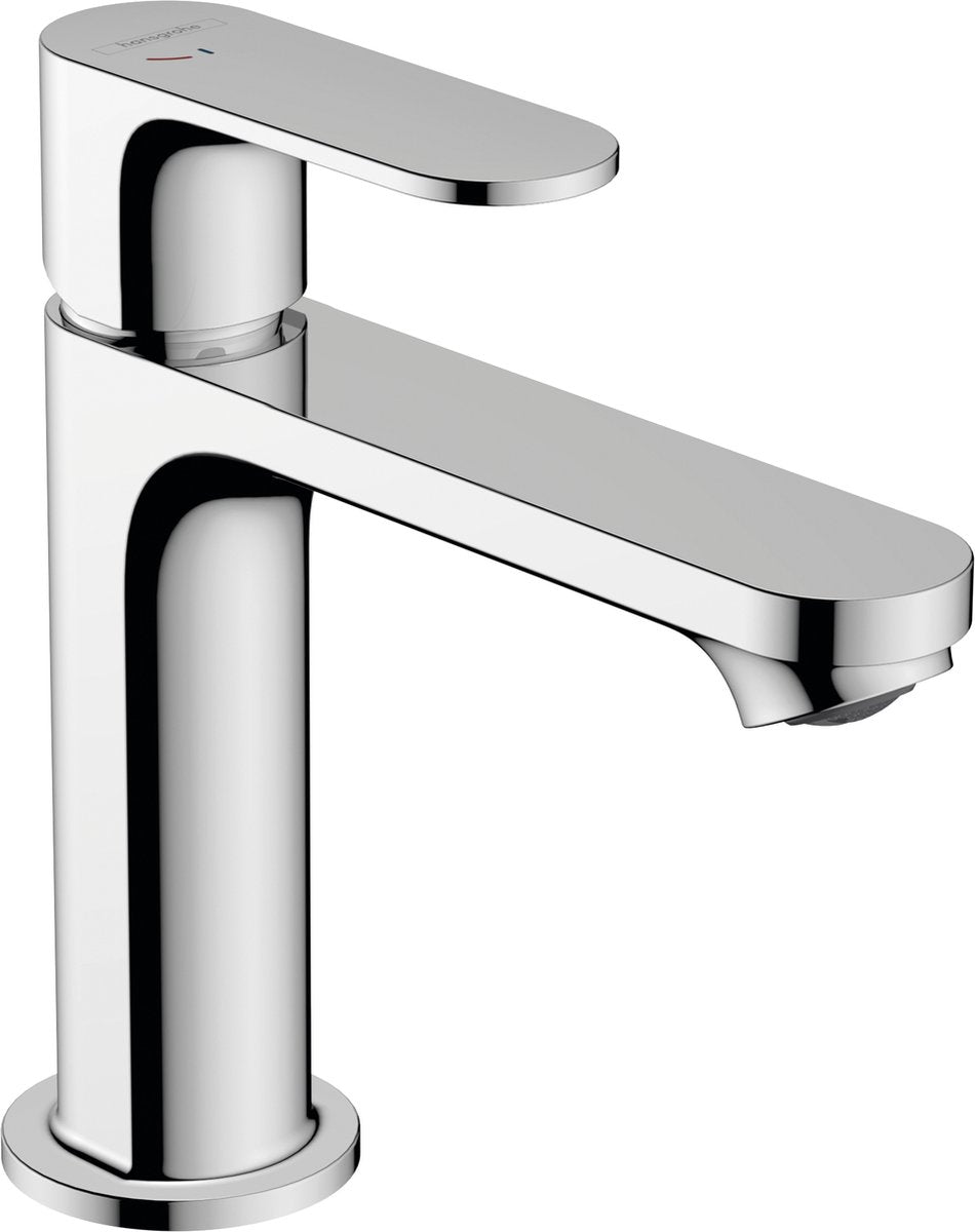 Hansgrohe rebris s - wastafelmengkraan - ééngreeps bediening - coolstart energiebesparend - ecosmart+ waterbesparend - met trekwaste - 110mm maat - chroom