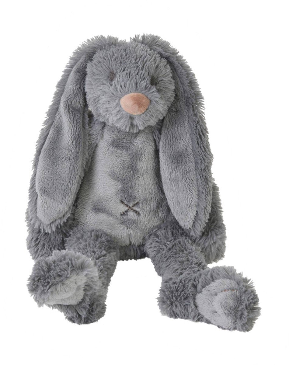 Happy horse konijn richie knuffel 28cm - donkergrijs - baby knuffel