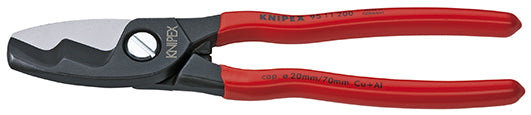 Knipex kabelschaar met dubbele snijkanten met kunststof bekleed 200 mm - 9511200