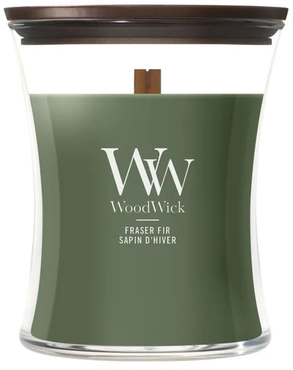 Woodwick hourglass medium geurkaars - frasier fir - 60 branduren