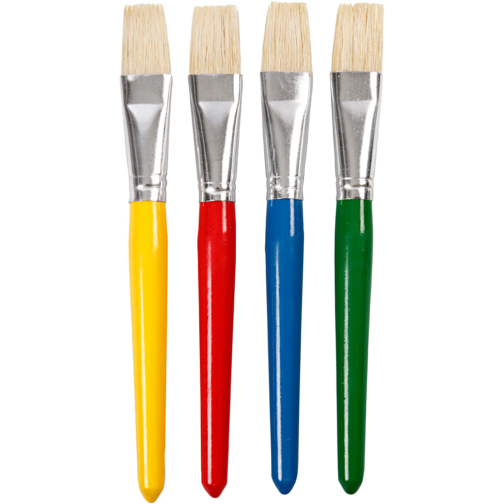 Creativ company https: www.cchobby.nl kwasten-voor-kinderen-l-19-cm-b-20-mm-plat-4-stuk-1-doos