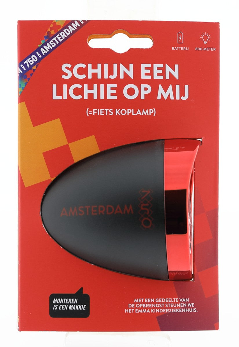 Amsterdam bi0903a koplamp led ikzi zwart rood
