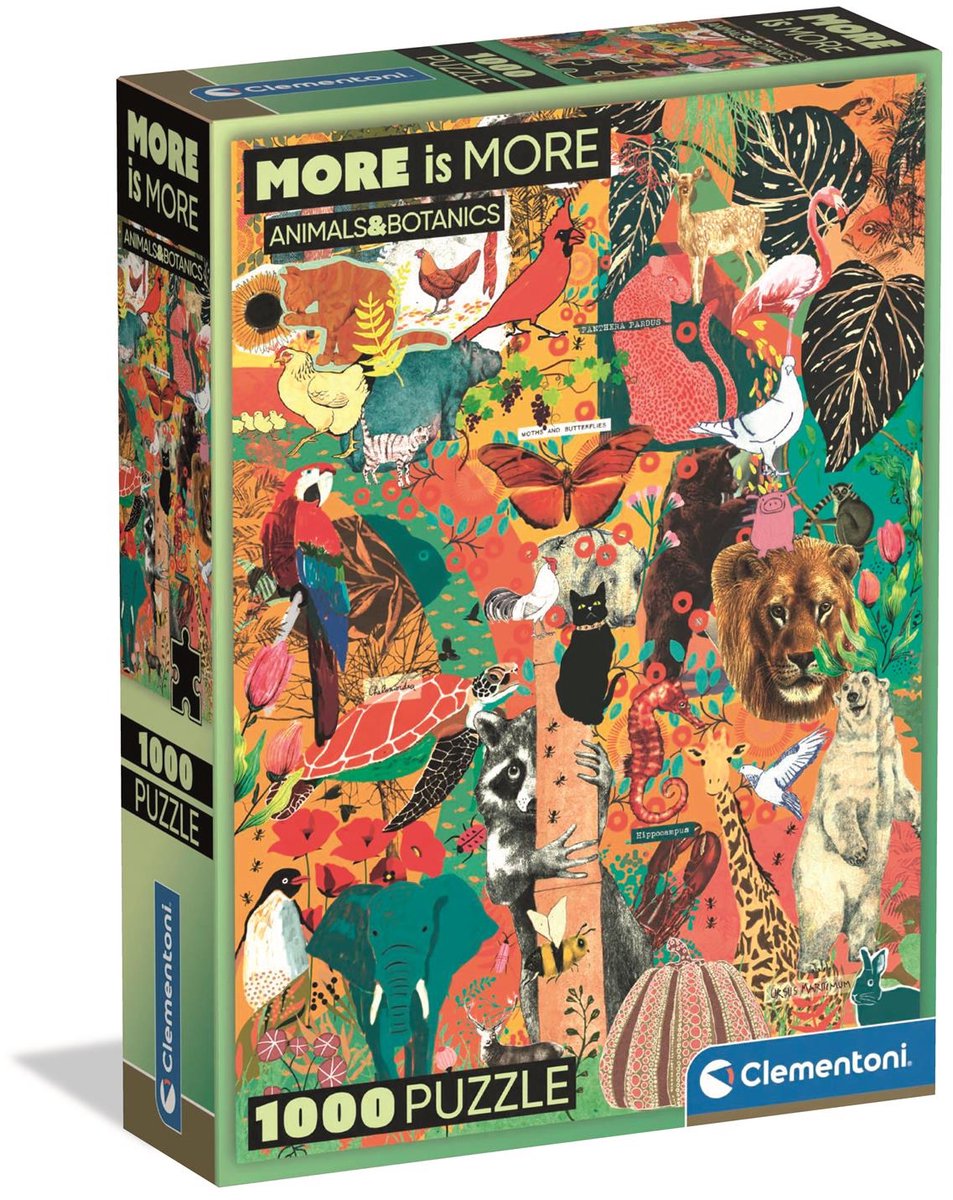 Clementoni - puzzel - 1000 stukjes - dieren en botanische illustraties - puzzel voor volwassenen
