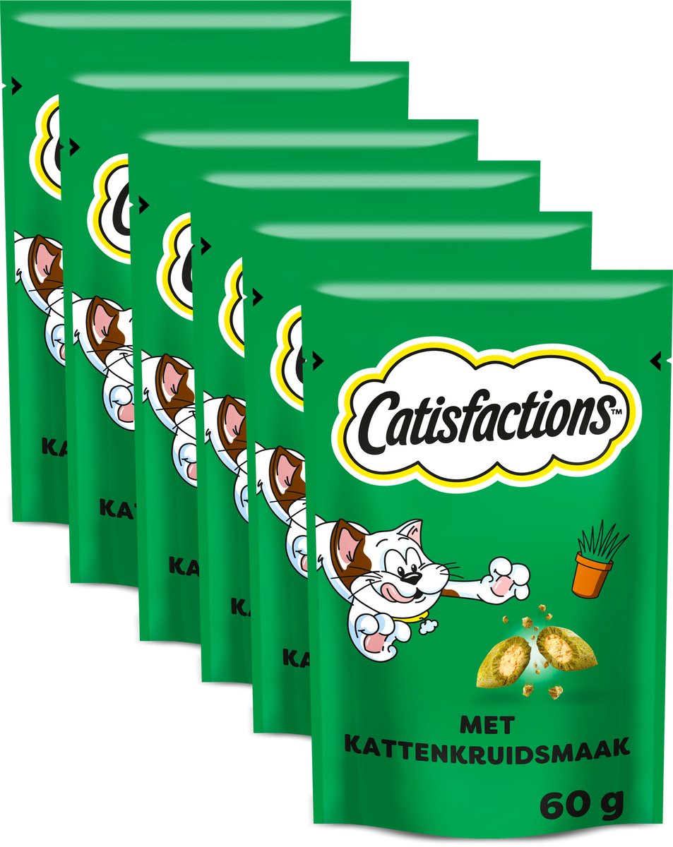 Catisfactions kattensnoepjes - catnip snacks - kattenkruid - 6x60g