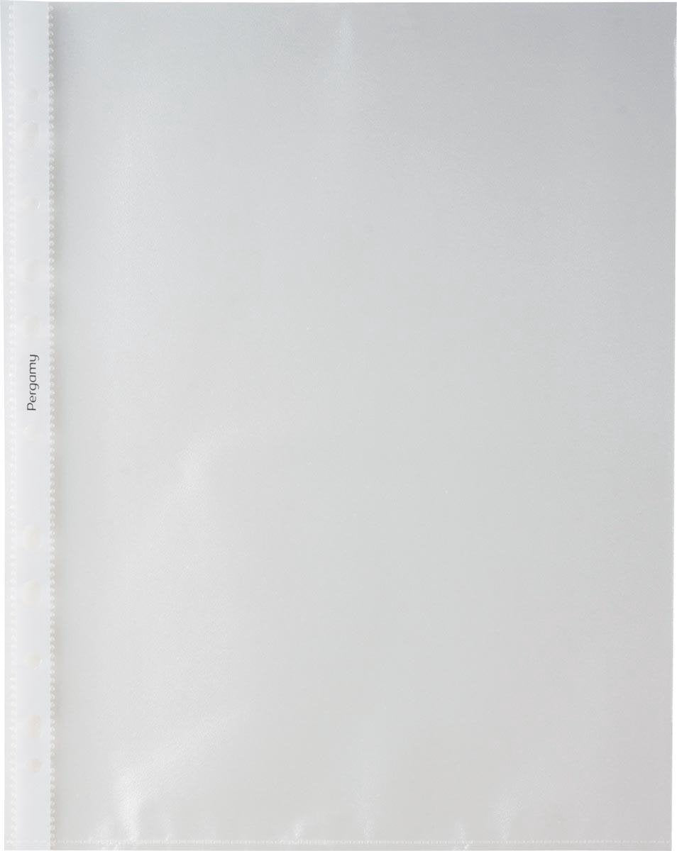 Pergamy geperforeerde showtas, ft a4, 11-gaatsperforatie, gekorrelde pp van 50 micron, pak van 100 stuks
