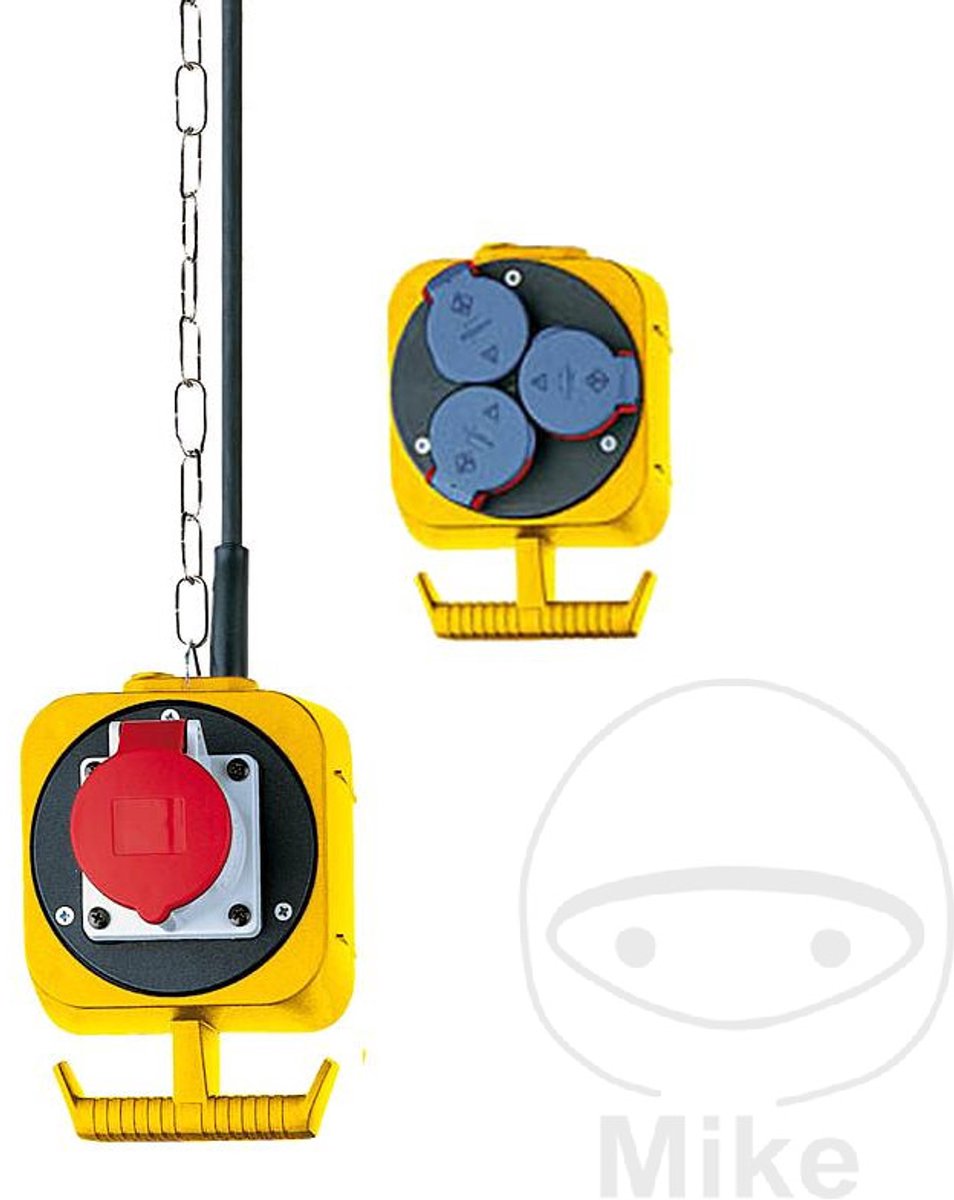Brennenstuhl cee stroomverdeler ip44 verdeelblok voor binnen en buiten met 5m h07rn-f 5g1,5 kabel (3 x contactdozen, 1x cee contactdoos, made in germany)