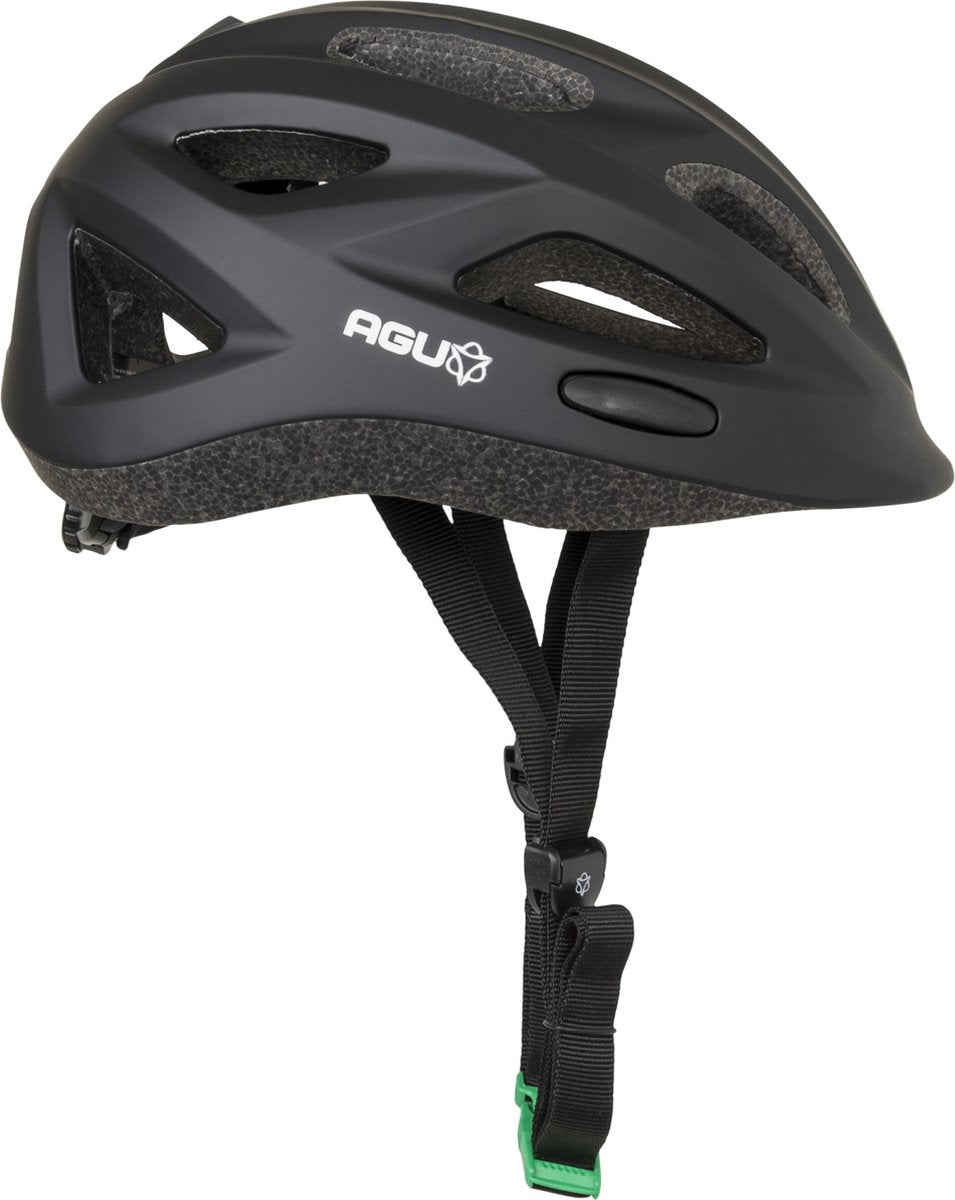 Agu go kids fietshelm kind - kinderhelm zwart - fietshelm one size 48-54 cm - voldoet aan en1080 keurmerk