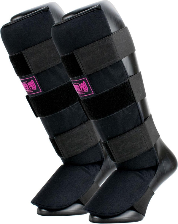 Super pro combat gear scheenbeschermer savior zwart roze large l