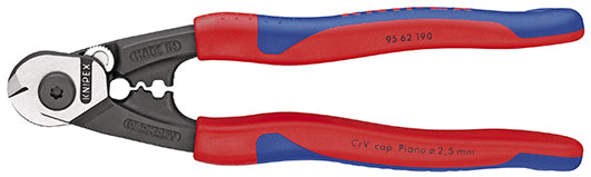 Knipex staaldraadschaar met bevestigingshaak 95 62 190 kniptang (blauw)