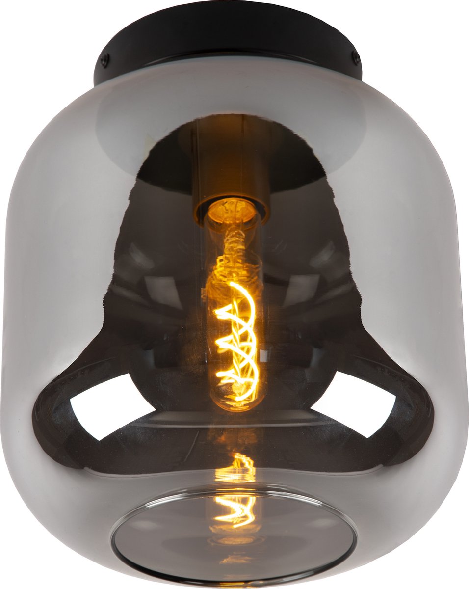 Lucide joanet - plafonnière (plafondlamp) - ø 25 cm - 1xe27 - fumé