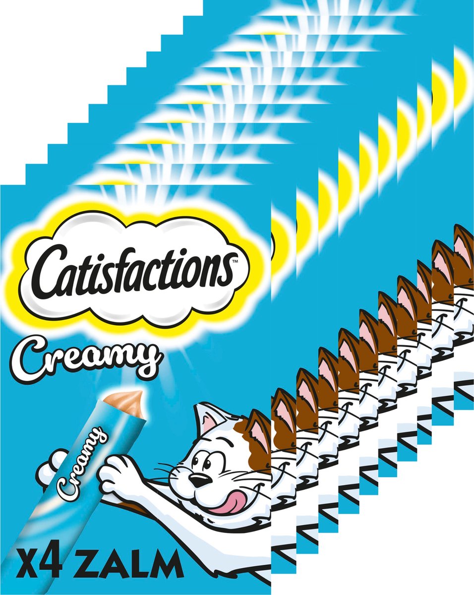 Catisfactions creamy snacks - kattensnoepjes - zalm - 44 stuks
