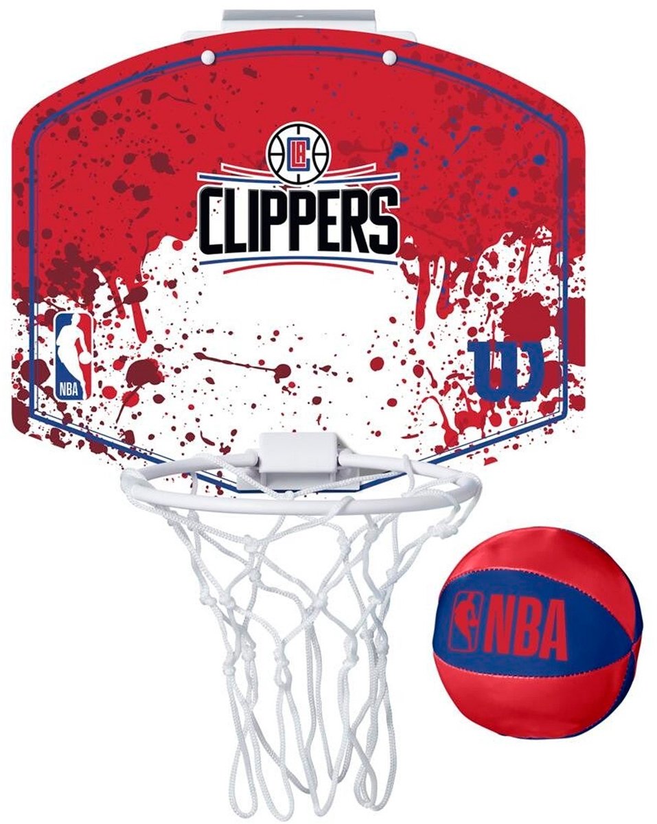 Wilson team mini hoop nba clippers set met bal en mini basket veelkleurig