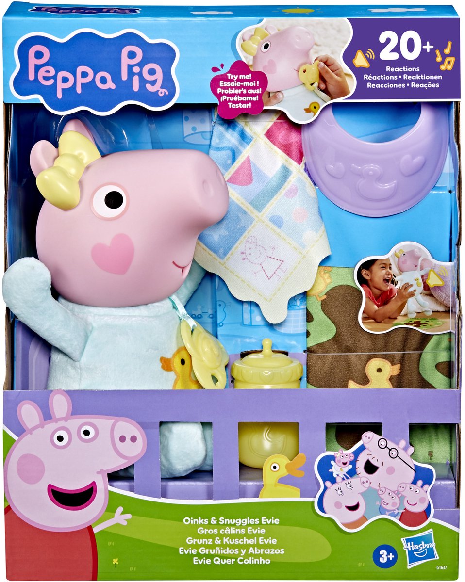 Hasbro peppa pig knuffel evie met accessoires