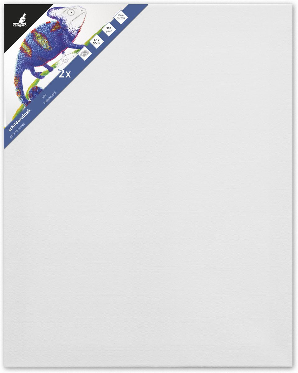Kangaro - schildersdoek - standaard - 40x50cm - 380grams - 100% katoen - 2 stuks