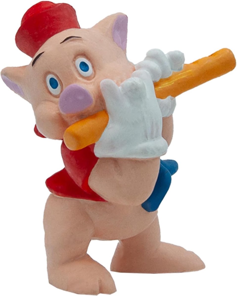 Bullyland 12490 – speelfiguur disney de drie biggetjes met fluitje – levensecht en detailrijk vormgegeven – ideaal als taartfiguur, verzamelobject of vrolijk cadeautje voor kinderen vanaf 3 jaar