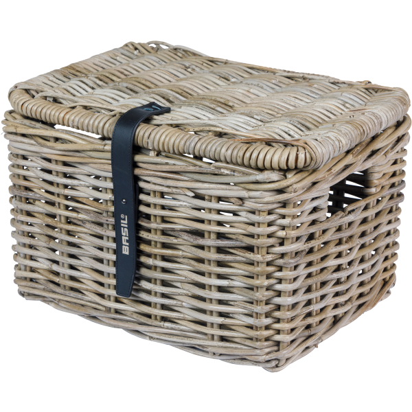 Basil b.v. fietsmand basil dax s met deksel 27 x 37 x 24 cm - grijs