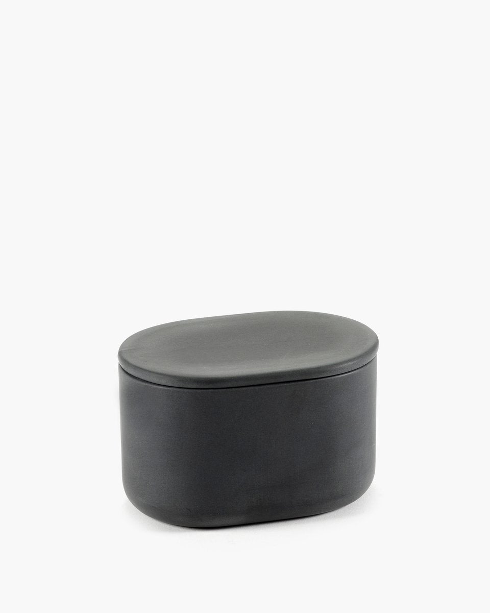 Serax - bertrand lejoly - cose - ovaal potje met deksel l - grijs - h 6,5cm