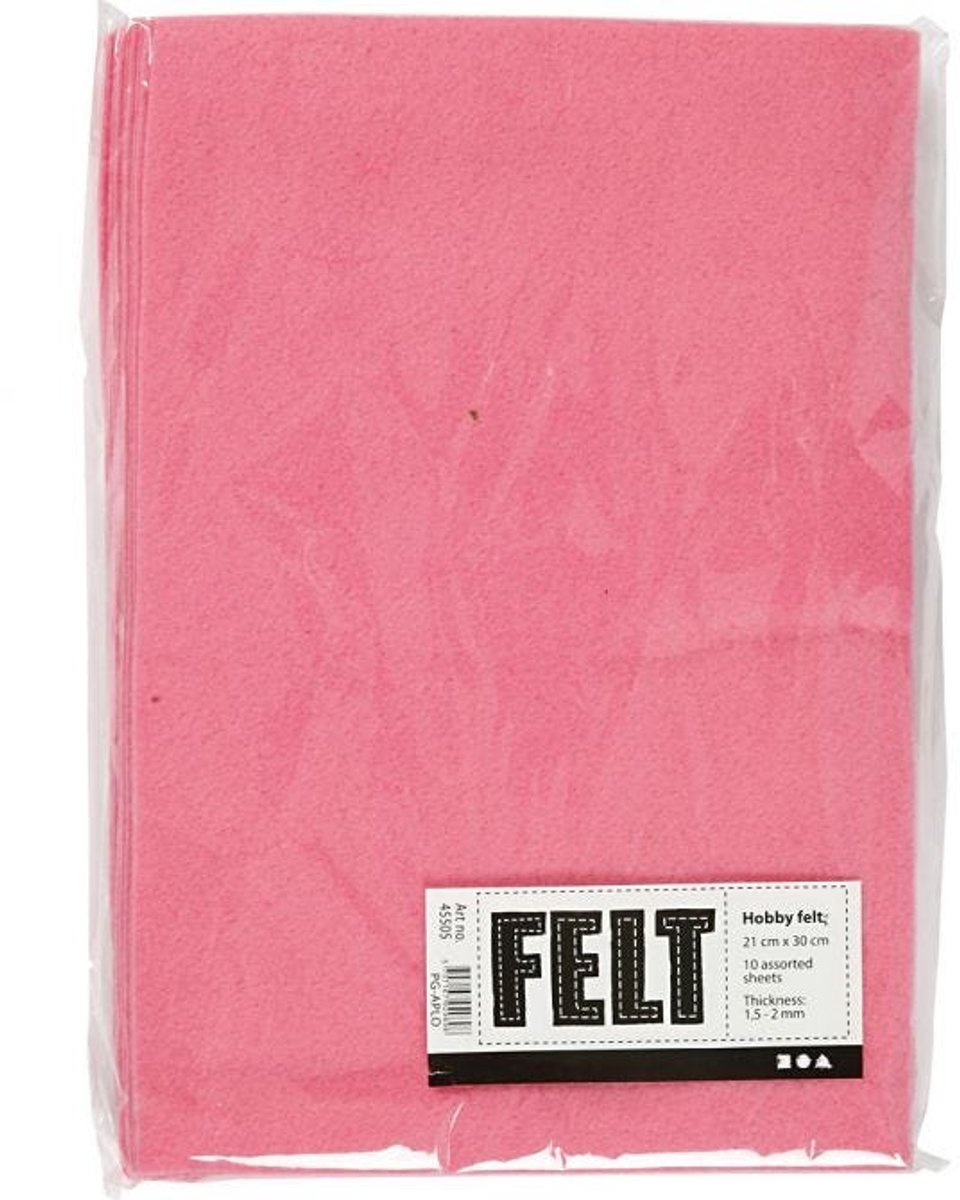 Hobbyvilt Roze A4, 10 vellen