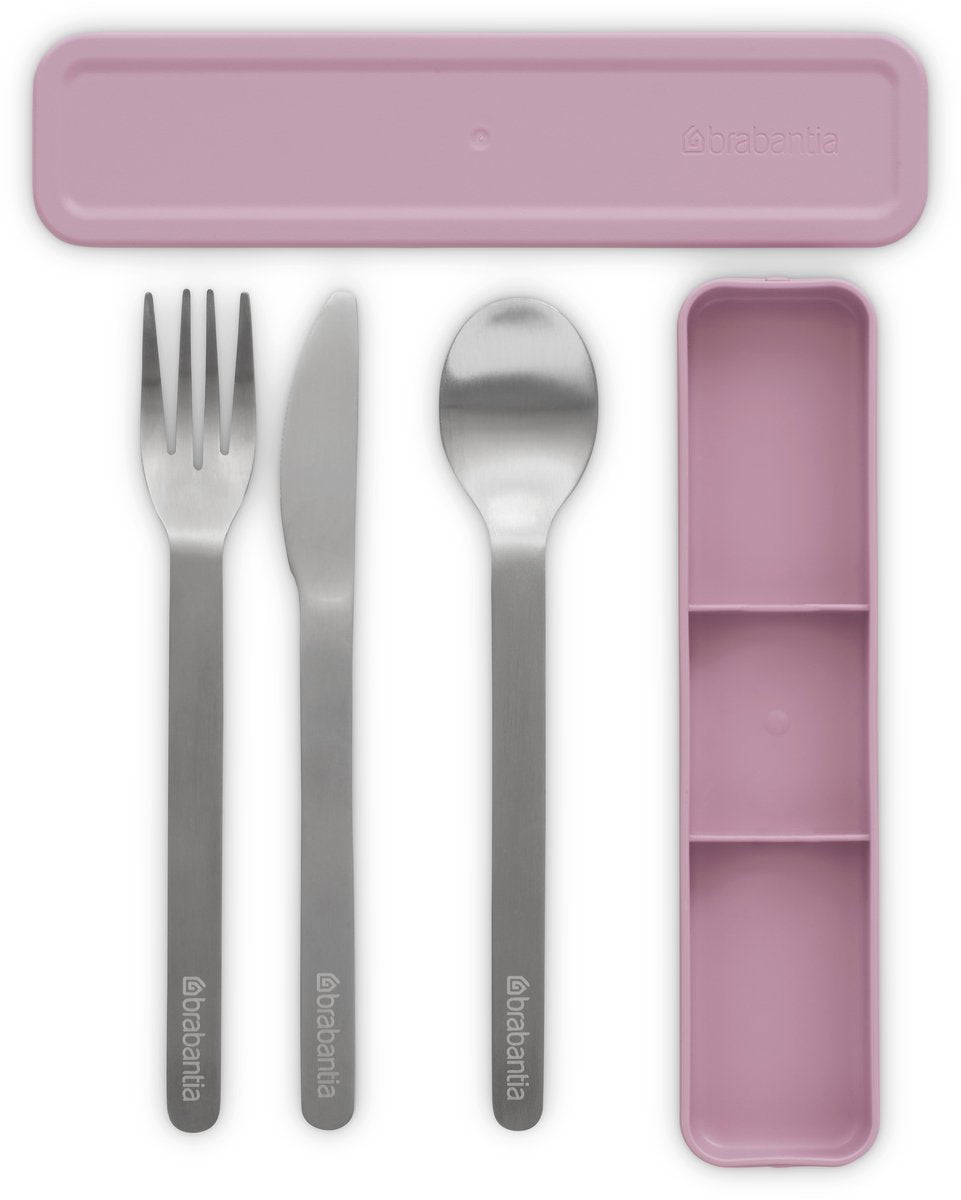 Brabantia make take bestekset - to go - 3-delig - lilac pink