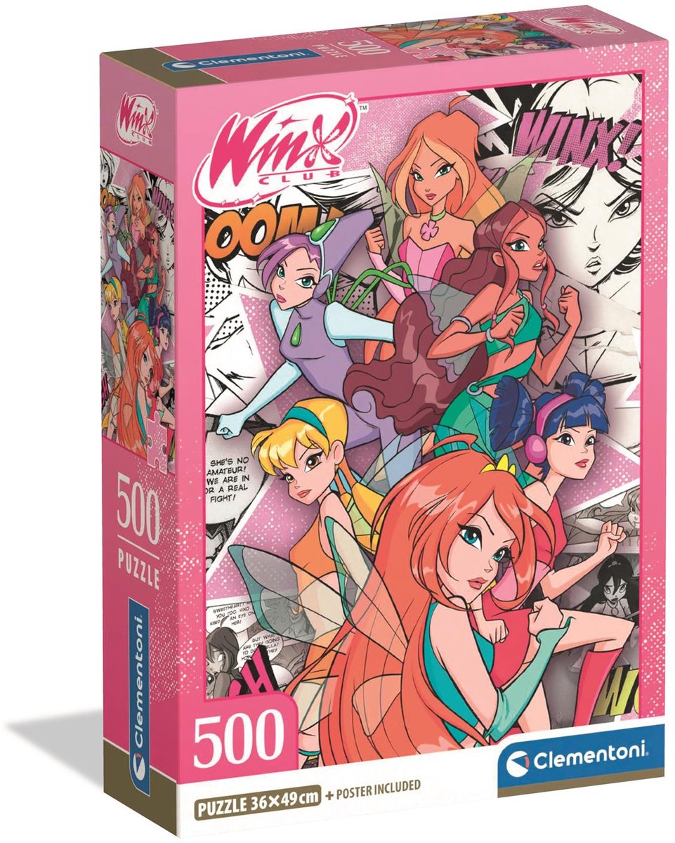 Clementoni - puzzel - winx club - 500 stukjes - met poster - vanaf 8 jaar