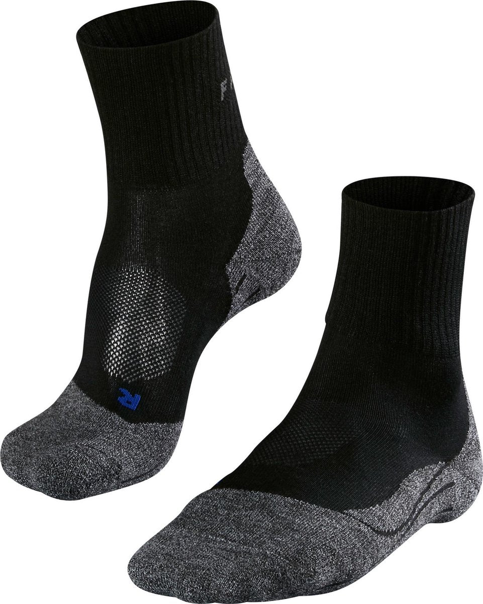 Falke tk2 cool short anti-blaar dik lyocell functioneel materiaal wandelsokken heren zwart - maat 39-41