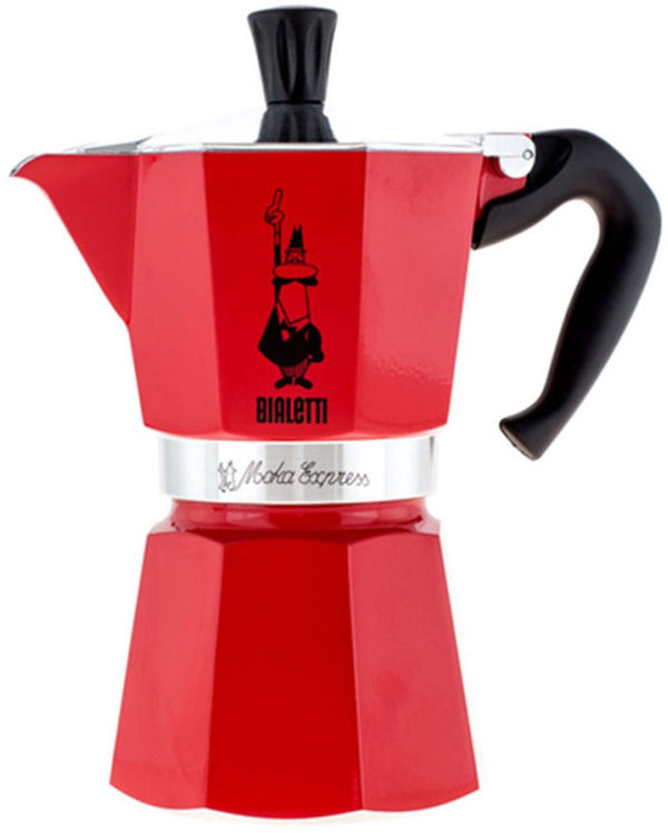 Bialetti moka express 6 kops rood – espressopot – aluminium – 270 ml