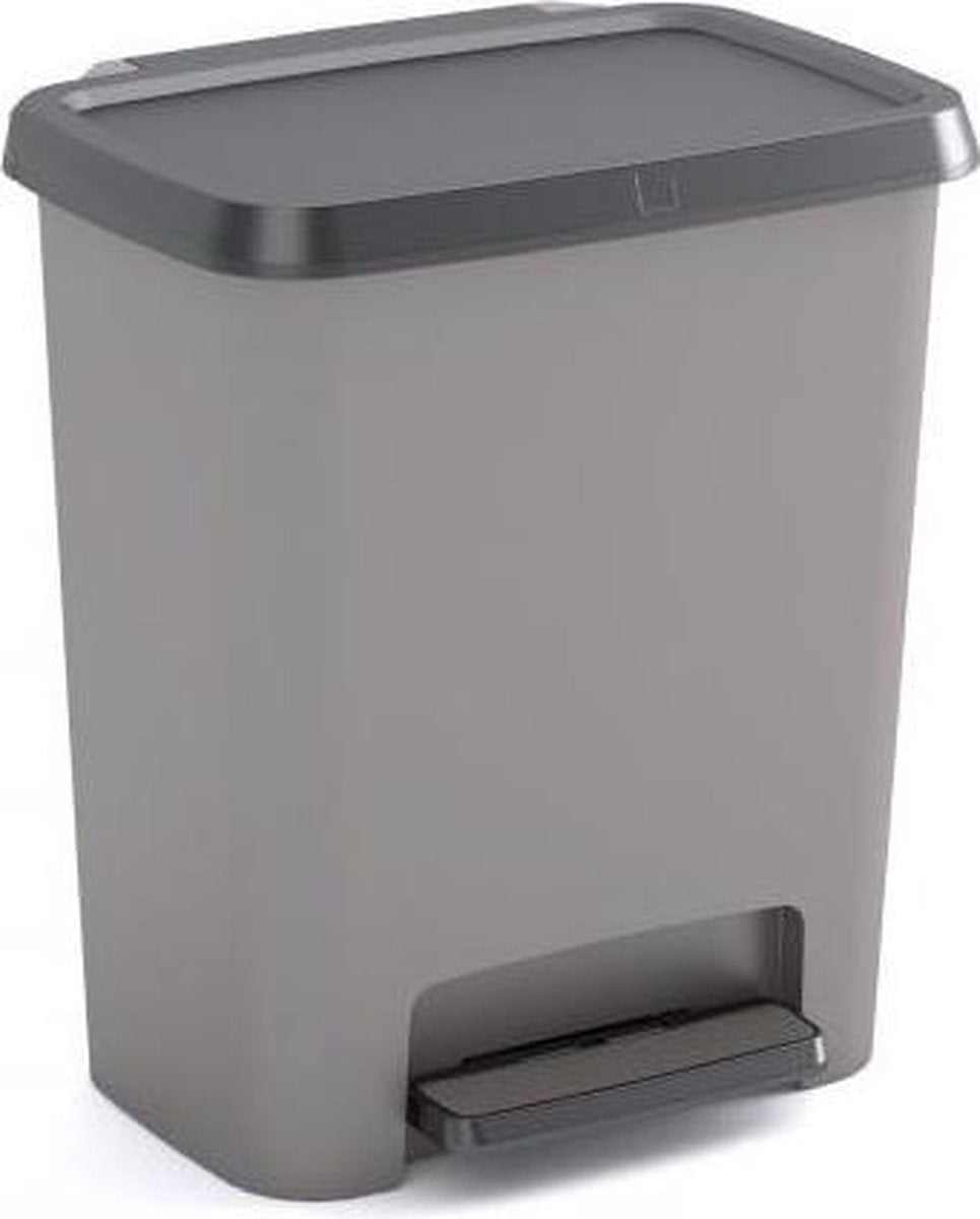 Curver compatta duo prullenbak - 11l + 11l - grijs zwart - recycled kunststof