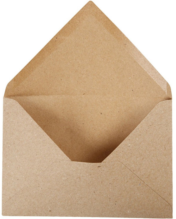 Creotime gerecyclede enveloppen, c6 11,5x16 cm, 120 gr, 50 stuks, naturel