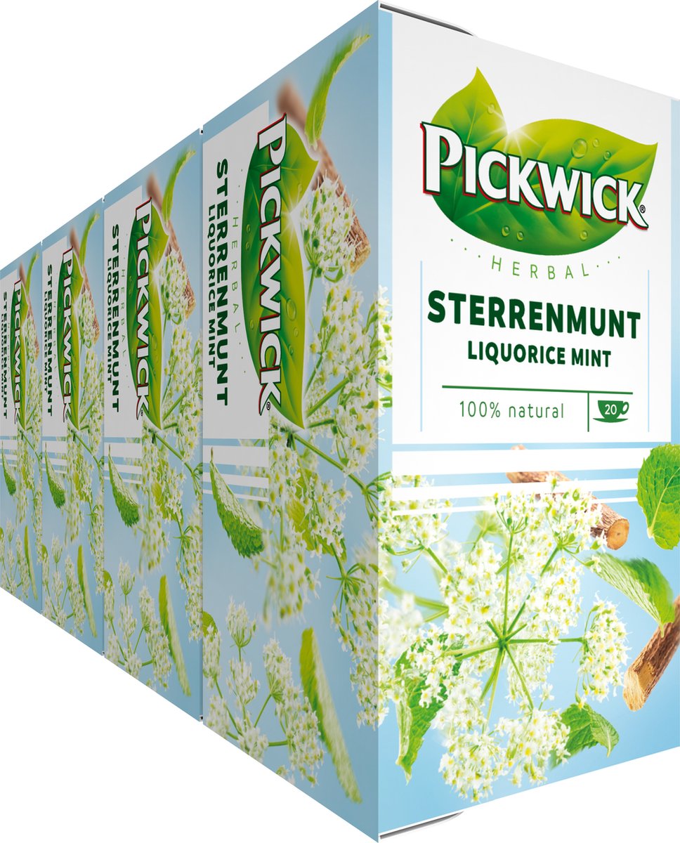Pickwick sterrenmunt kruidenthee - 4 x 20 theezakjes