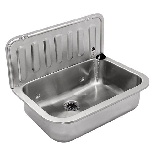 Stainless steel two-part utility sink