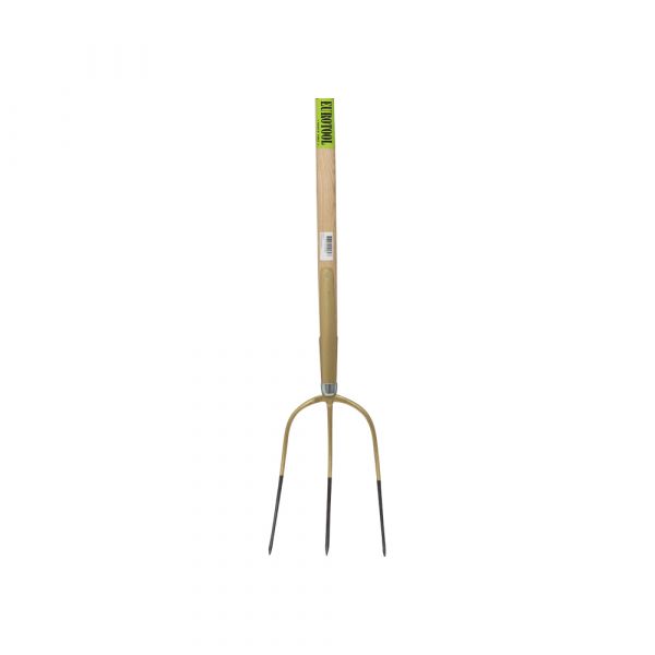 Hooivork 3 tanden, staal 4.5vt 135 cm.