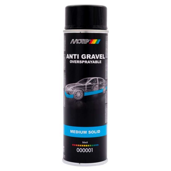 Motip anti steenslag in 500ml spuitbus zwart