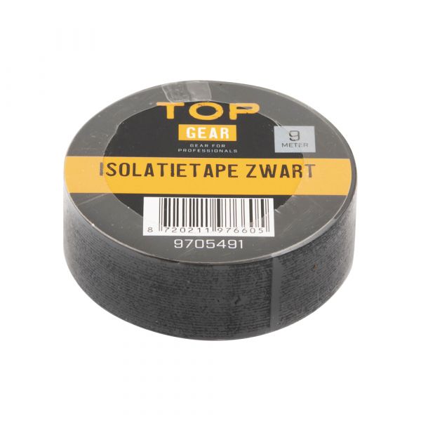 Topgear isolatietape zwart, per rolletje