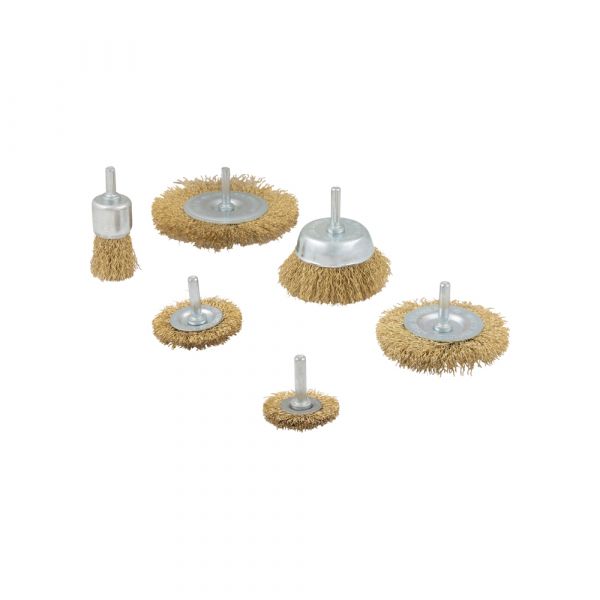 Topgear staalborstels 6-delig met stift