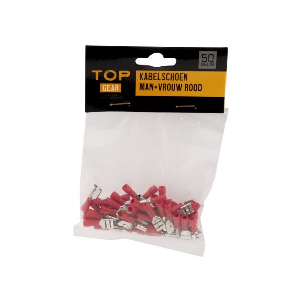 TOPGEAR Cosse de câble mv 50 pcs rouge