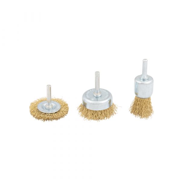 TOPGEAR Set de brosses en acier 3 pièces rondes