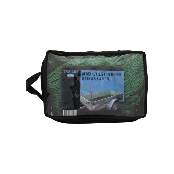 Aanhangwagen afdeknet 3,5x1,8 mtr, maas 4x4 cm.