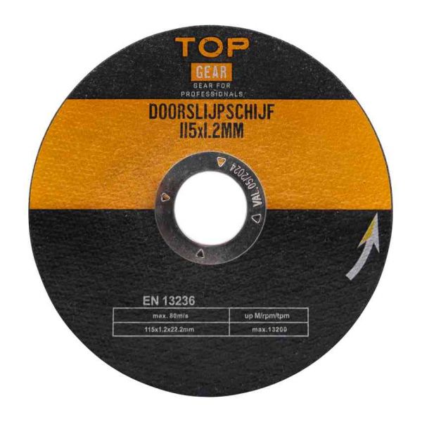 Doorslijpschijf 3 stuks 115x1,2 mm.