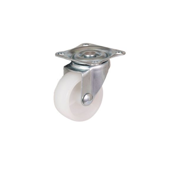 Tarsus bok + zwenkwiel 40 mm., wit