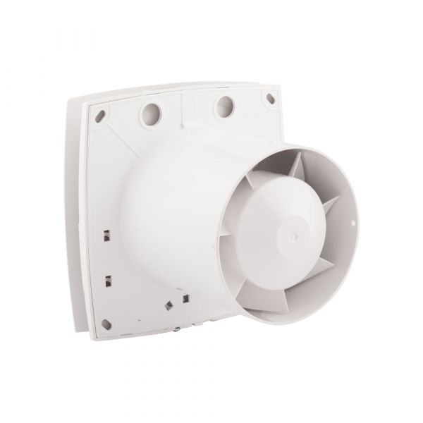 Ventilateur 100 mm silencieux avec minuterie. capteur d'humidité - blanc