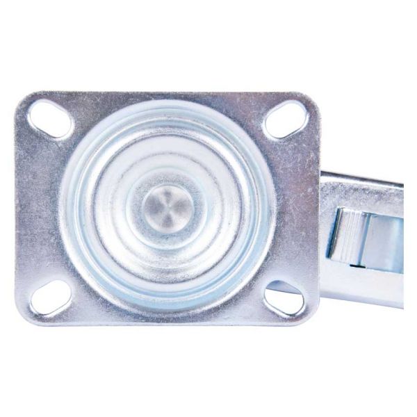 Tarsus zwenkwiel + rem 100 mm. blauw