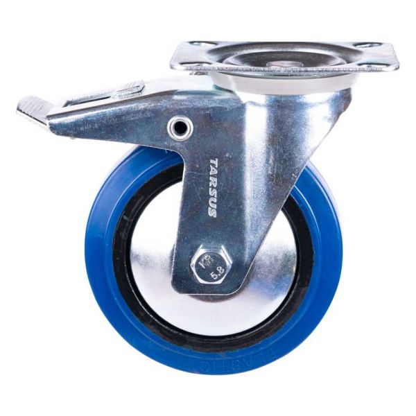 Tarsus zwenkwiel + rem 125 mm. blauw