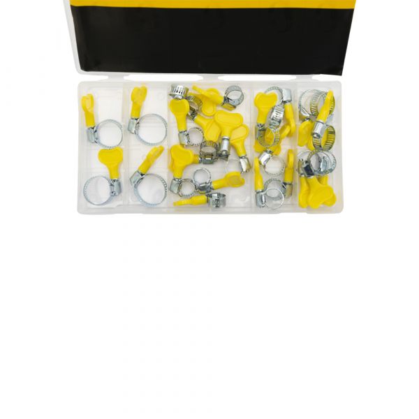 Colliers de serrage TOPGEAR avec aile ass. 26 pièces.