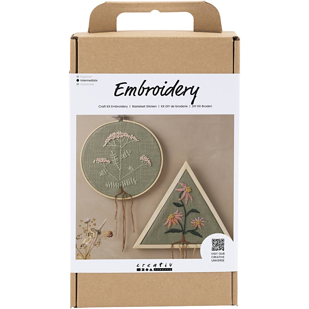 Creatief bedrijf hobbyset kleurrijk dusty groen borduurframe