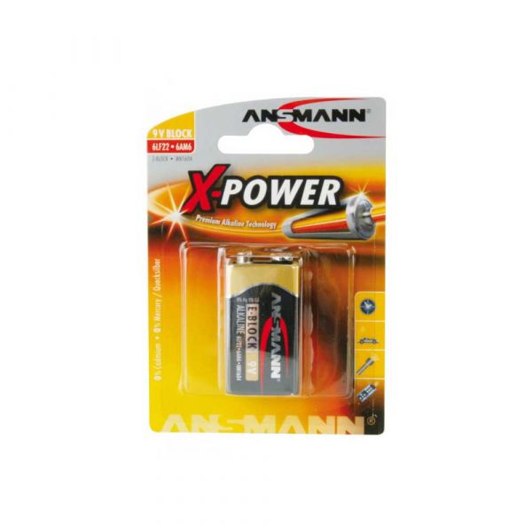 X-power alkalische batterij 9 volt.