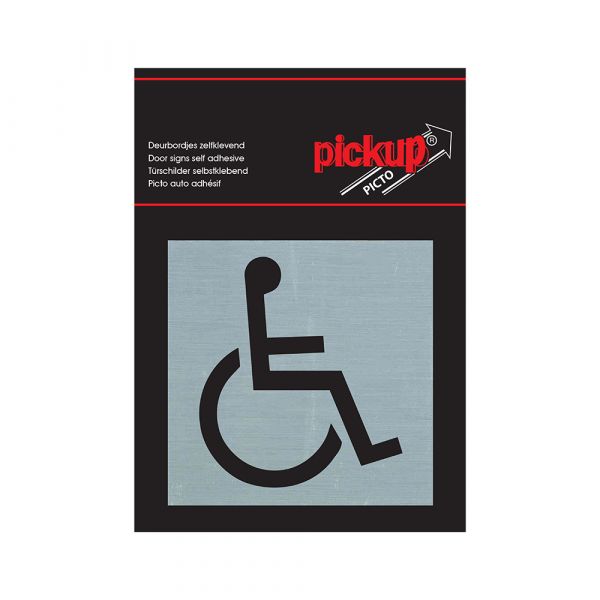 Bord alulook toegankelijkheid voor rolstoel - 80x80 mm zelfklev.