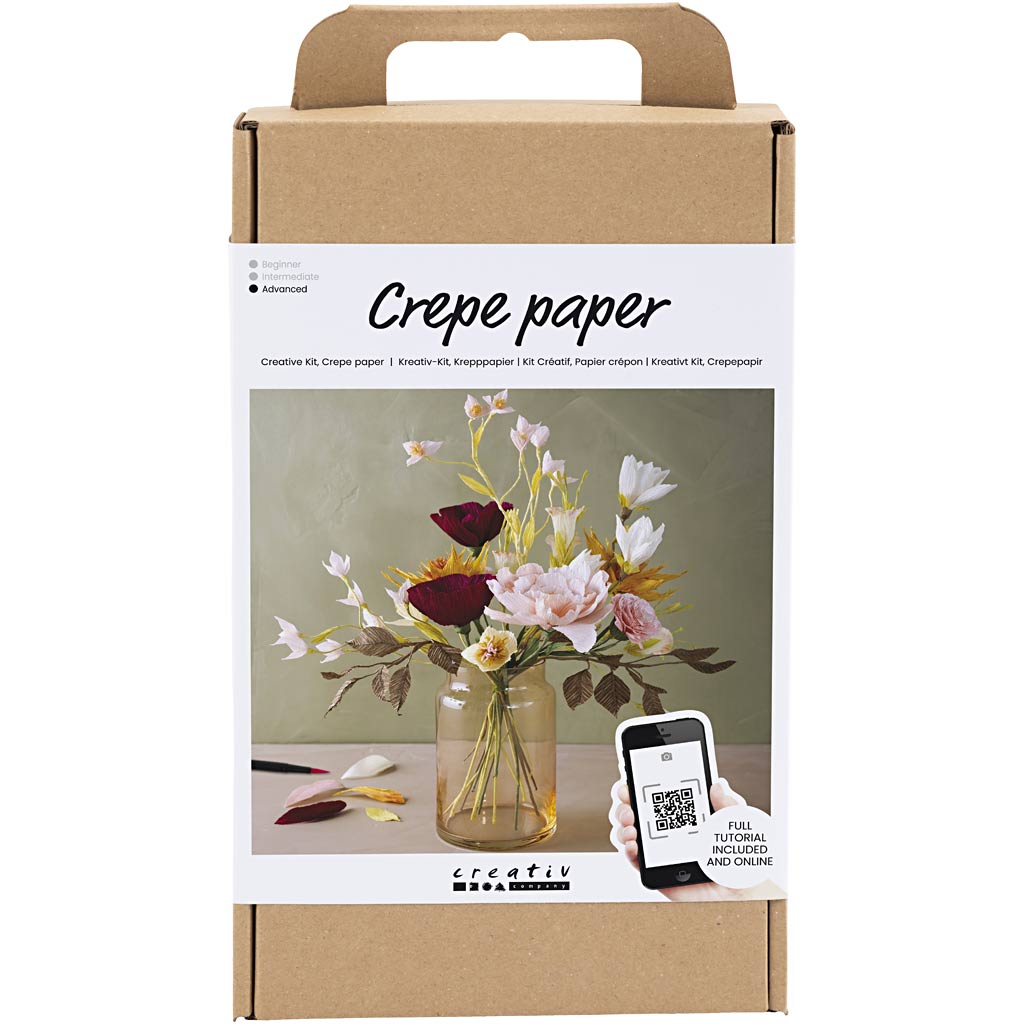 Creatief bedrijf hobbyset crêpepapier bloemen boeket