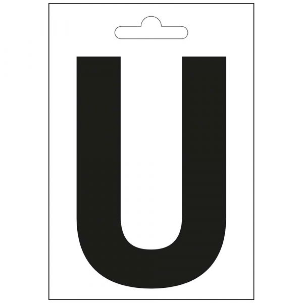 Nautische letter u zwart 100 mm.